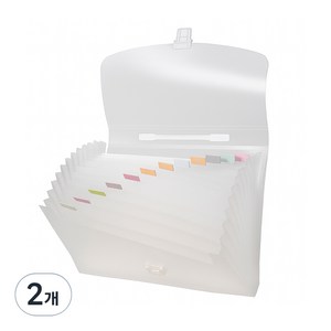 모더너리 아코디언 인덱스 파일 A4 13칸, 반투명 화이트, 2개