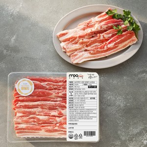 모아미트 캐나다산 보리먹인 암퇘지 삼겹살 구이용 (냉장), 1kg, 1개
