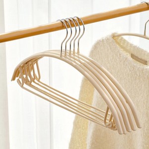 살림의기술 어깨뿔방지 논슬립 스틸 옷걸이, 베이지, 10개