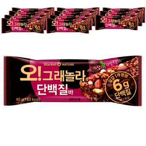 마켓오네이처 오 그래놀라 단백질바, 40g, 12개