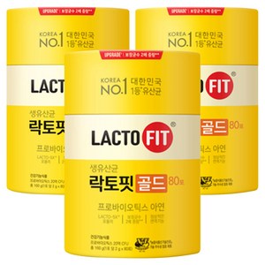 락토핏 정품 골드 80포, 160g, 3개