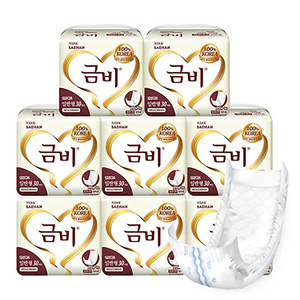 금비 남녀공용 실버 일반형 성인기저귀, 30개입, 8개