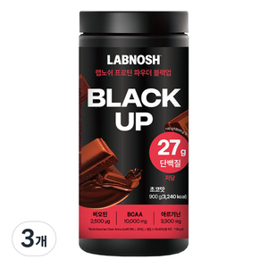 랩노쉬 프로틴 파우더 블랙업 초코맛, 900g, 3개