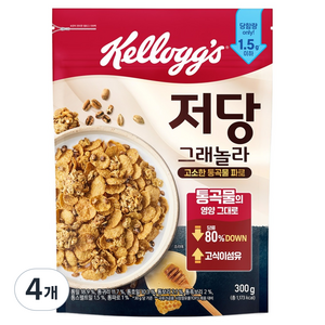 켈로그 저당 그래놀라, 300g, 4개