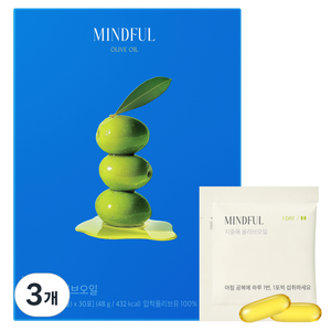 푸드올로지 정품 마인드풀 지중해 올리브오일 캡슐, 30회분, 3개