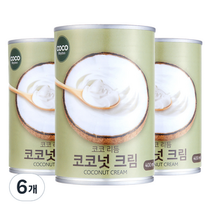 코코리듬 코코넛 크림, 6개, 400ml