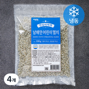 바다원 안심이력제 볶음용 남해안 어린이멸치 (냉동), 150g, 4개