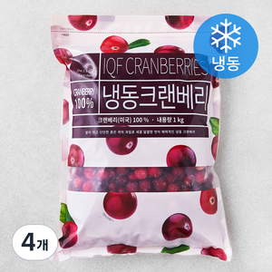 딜라잇가든 크랜베리 (냉동), 1kg, 4개