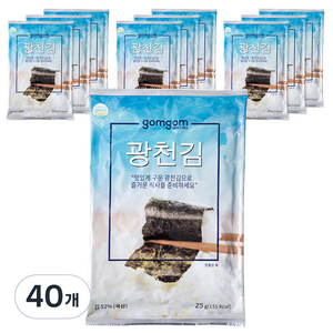 곰곰 광천김 전장, 25g, 40개