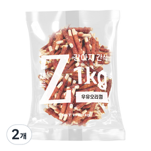 이수펫 제트 강아지 대용량 수제간식, 우유 + 오리껌 혼합맛, 1kg, 2개