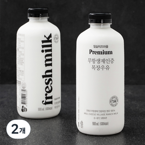 임실치즈마을 무항생제 목장우유 2p, 1800ml, 2개