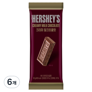 허쉬 크리미 밀크초콜릿 라지바, 90g, 6개