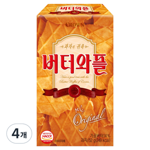 크라운 버터와플, 52g, 4개