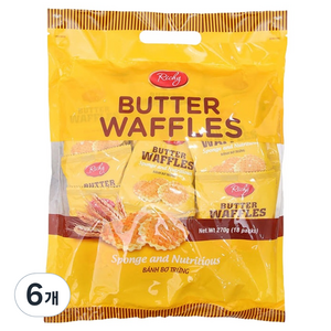 Richy 리치 에그버터 와플 과자, 270g, 6개