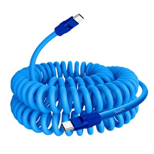 수피 비비드 컬러 소프트 실리콘 스프링 240W C to C타입 초고속 충전 케이블 S87