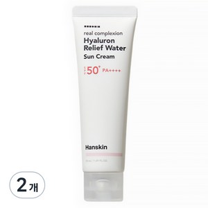 한스킨 리얼컴플렉션 히알루론 릴리프 워터 선크림 SPF50+ PA++++, 50ml, 2개