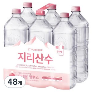 아워홈 지리산수 무라벨, 2L, 48개