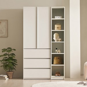 삼익가구 국내 제조 리뉴 키큰 옷장 800 서랍형 + 400 선반형 세트 방문설치