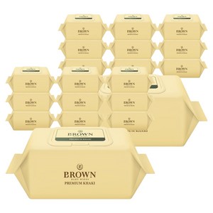 브라운 프리미엄 카키 도톰한 아기 물티슈 엠보싱 캡형