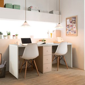 리바트 프렌즈 소호 1800 ᄃ자 책상 + 3단 서랍장 세트 방문설치