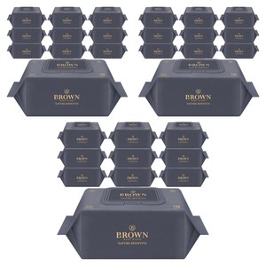 브라운 네이처 센시티브 도톰한 아기 물티슈 엠보싱 저자극 캡형, 73g, 70매, 30개