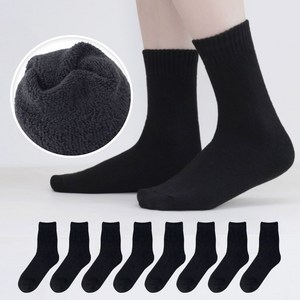 이지레그 여성용 도톰한 테리 기모 중목 양말 8켤레