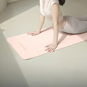 트라택 TPE 리버서블 요가매트, 샌드핑크 + 그린, 61 x 183 x..., 1개