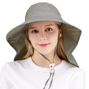 썬글레이드 성인용 UV 와이드 아쿠아 플랩캡, XL, 카키, 1개