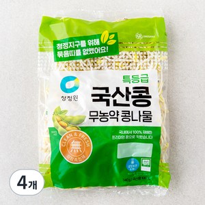 청정원 특등급 국산콩 무농약 콩나물, 340g, 4개