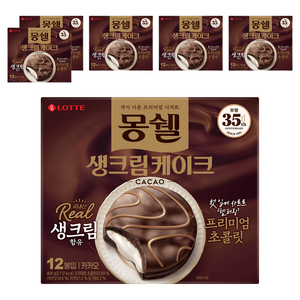 몽쉘 카카오 생크림 케이크 12p, 408g, 6개