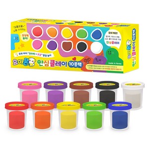 요미몬 안심클레이 10종 세트, 혼합색상, 500g, 1세트