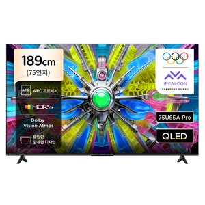 TCL 4K UHD QLED TV, 189cm(75인치), 일반TV, 무타공 벽걸이형(추가비용발생), 방문설치