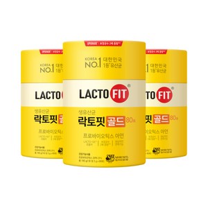 락토핏 정품 골드 80포, 160g, 3개