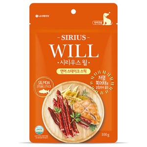 시리우스 강아지 윌 스테이크 스틱, 연어맛, 100g, 1개