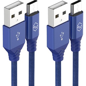신지모루 더치패브릭 USB C타입 고속충전 케이블, 1m, 블루, 2개입