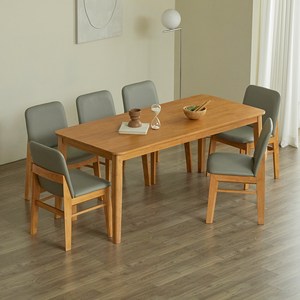 파로마 솔로르 원목식탁 1800 + 의자C 세트 6인용 방문설치