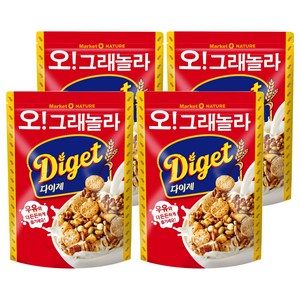 마켓오네이처 오 그래놀라 다이제 시리얼, 300g, 4개