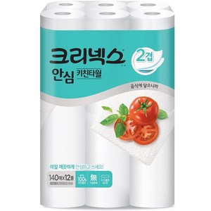 크리넥스 안심 클래식 키친타올 140매, 12개