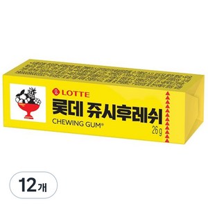 롯데웰푸드 쥬시후레쉬 츄잉껌, 26g, 12개