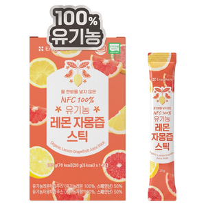 엔자임엔 물 한방울 넣지 않은 NFC 유기농 레몬 자몽즙 스틱, 280g, 1박스