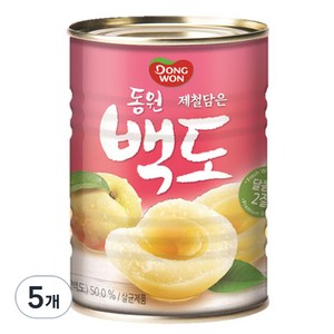 동원 백도 과일통조림, 400g, 5개