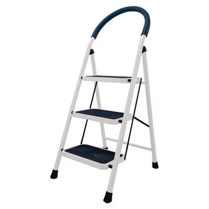 코끼리리빙 접이식 스툴 사다리 A형 3단 화이트, 40x52x112c..., 1개
