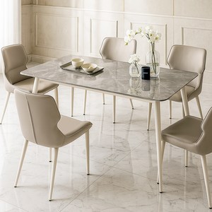 코지라움 화이트에디션 포세린 통 세라믹 식탁의자세트 4인용 방문설치