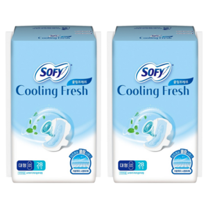 쏘피 쿨링 프레쉬 생리대 날개형, 대형, 28개입, 2개
