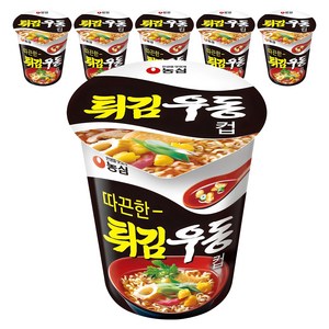 튀김우동 컵면, 62g, 6개