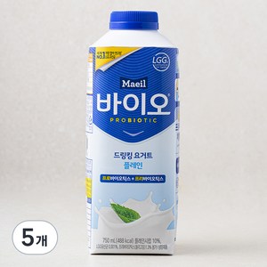 매일바이오 드링킹 플레인 요구르트, 750ml, 5개