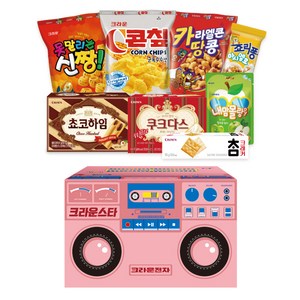 크라운 레트로 라디오 과자선물세트, 8종, 1세트