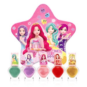 리틀블링 시크릿쥬쥬 별의여신 틴케이스 어린이 네일 5종 세트, 신디민트 + 스텔라..., 1개