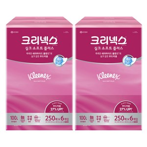 크리넥스 실크 소프트 플러스 천연펄프 미용티슈 2겹, 250매, 12개