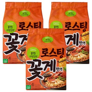 풀무원자연건면 로스팅 꽃게탕면 103g, 12개